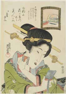 Woman Putting on Face Powder, 1820-1822